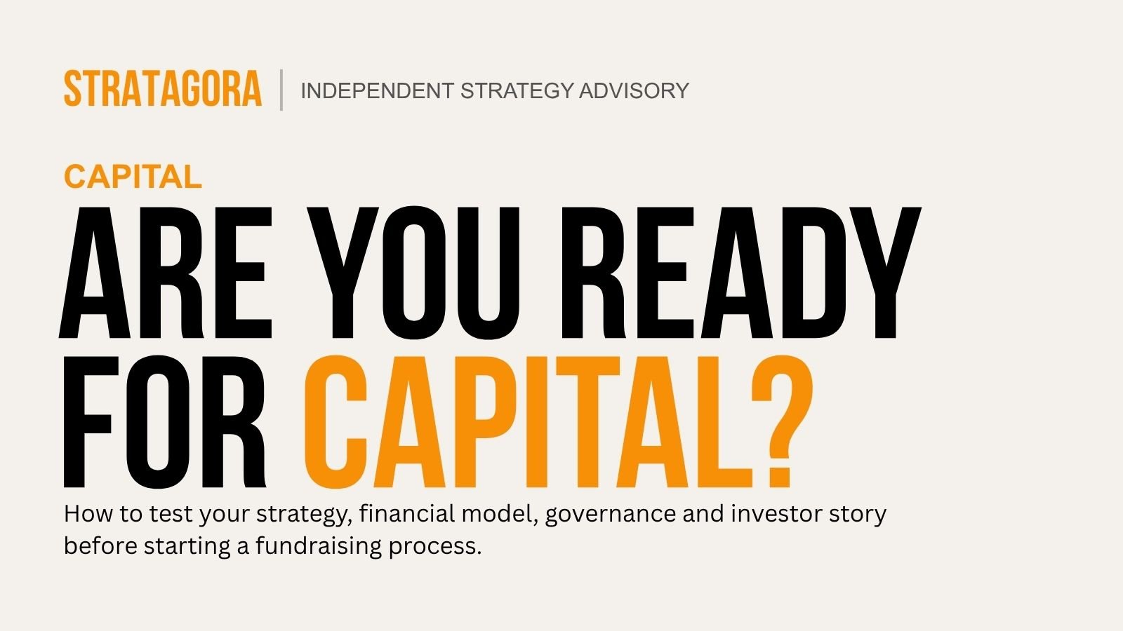 Is Your Business Really Ready for Capital?