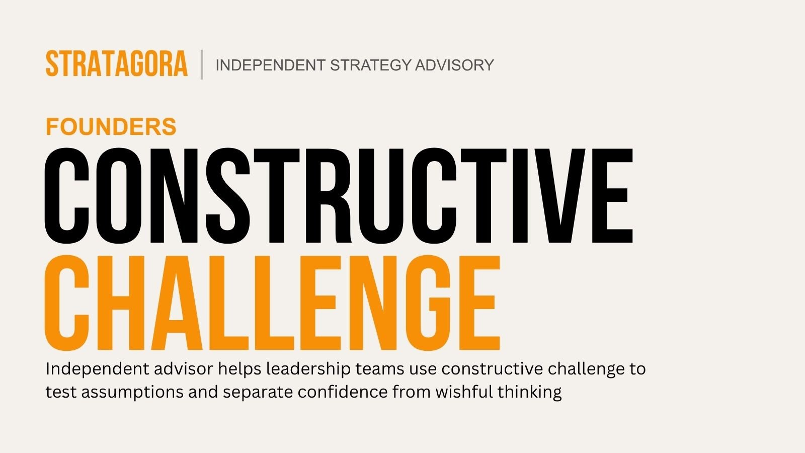 Independent Advisor: The Art of Constructive Challenge
